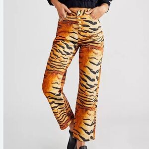 HOUSE OF SUNNY TIGER straight-leg, high-rise cotton/twill jeans